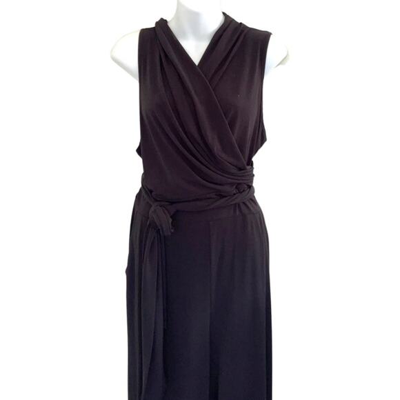 STUDIO ONE black deep v-neckline jumpsuit size XL - Picture 7 of 14